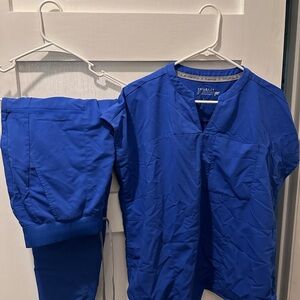 Fabletics royal blue Scrub Set